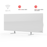 AENO Premium Eco Smart Heater, 700W, Tempered glass, Infrared+convection heating type, Plug type: Europe (E/F type), WHITE - AGH0001S