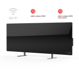 AENO Premium Eco Smart Heater, 700W, Tempered glass, Infrared+convection heating type, Plug type: Europe (E/F type), BLACK - AGH0002S