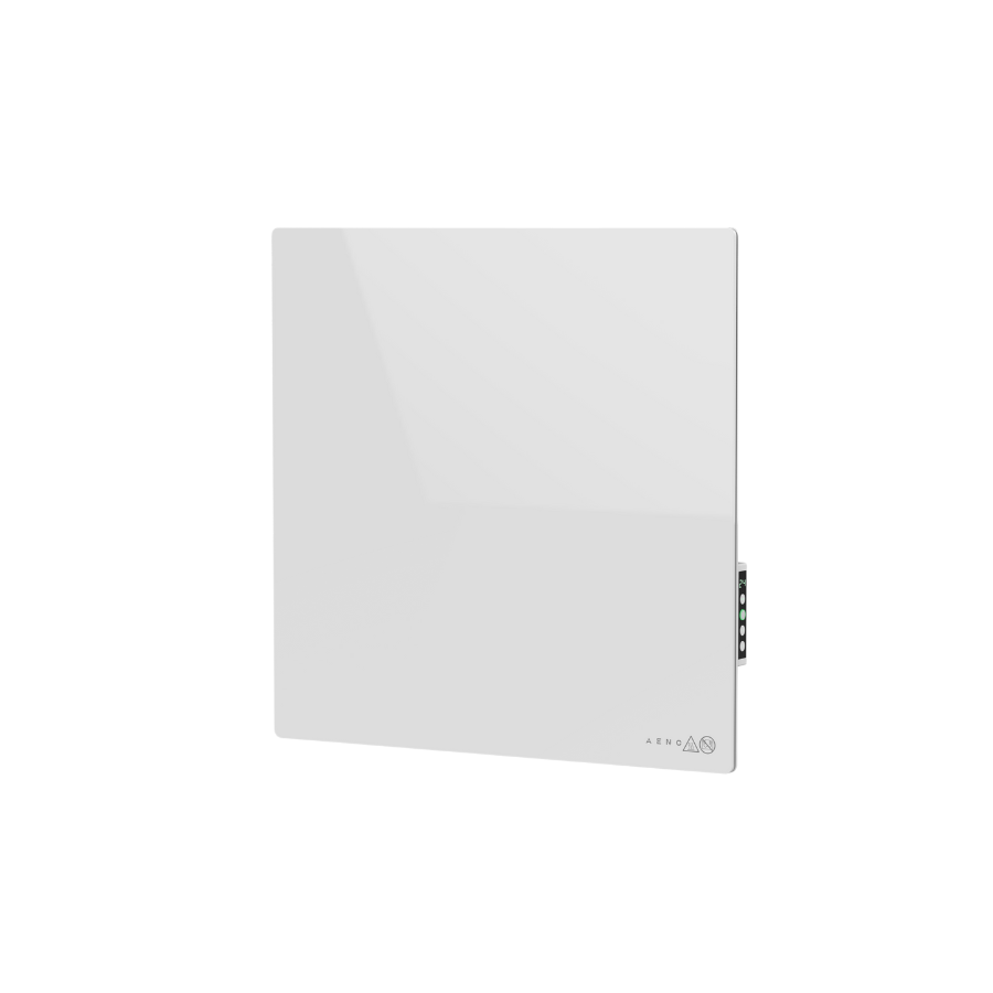 AENO Premium Eco Smart Quadro Wall Heater, 500W, 50x50 cm., Tempered glass, Infrared+convection heating type, LED display Plug type: Europe (E/F type), WHITE, Made in Poland - AGH0011S
