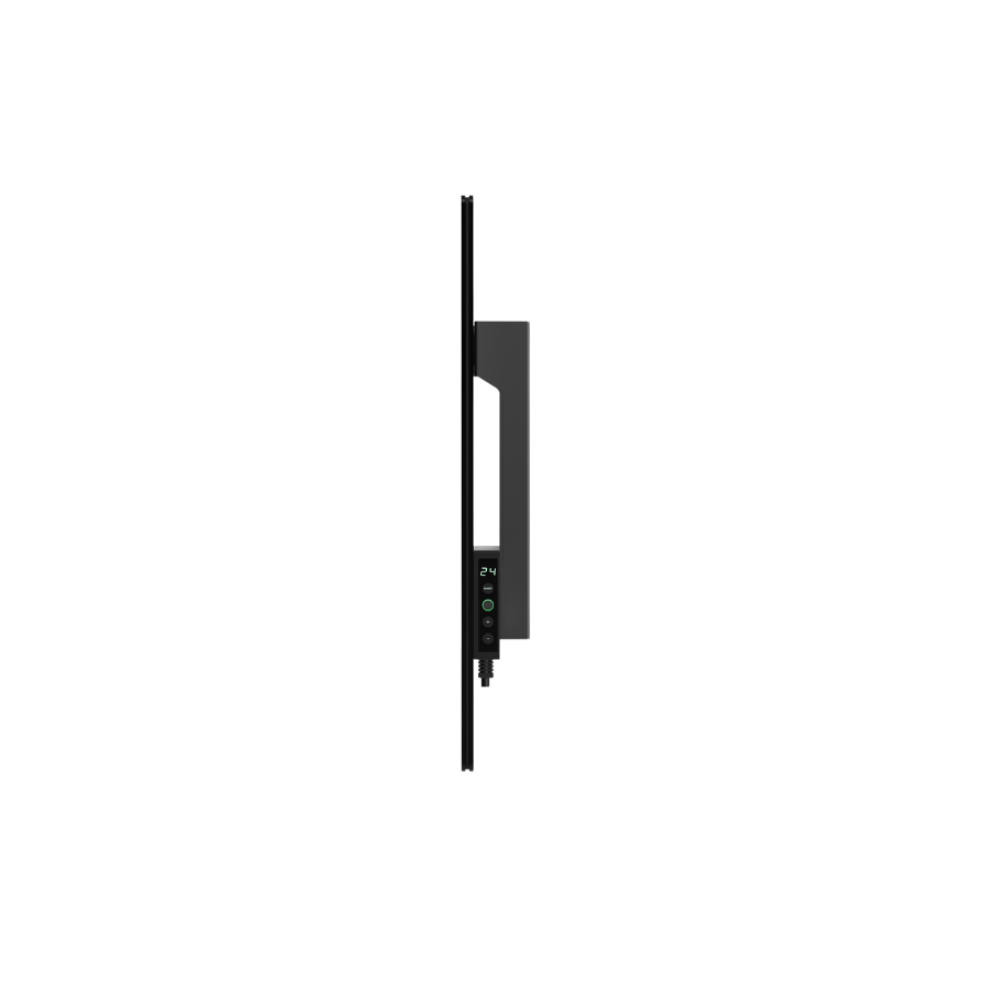 AENO Premium Eco Smart Quadro Wall Heater, 500W, 50x50 cm., Tempered glass, Infrared+convection heating type, LED display Plug type: Europe (E/F type), BLACK, , Made in Poland - AGH0012S
