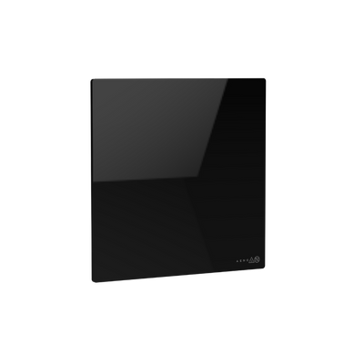 AENO Premium Eco Smart Quadro Wall Heater, 500W, 50x50 cm., Tempered glass, Infrared+convection heating type, LED display Plug type: Europe (E/F type), BLACK, , Made in Poland - AGH0012S